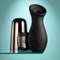 Playboy The Jet Set Sucker clitoral suction toy with sleek metallic black self-charging case for on-the-go pleasure.