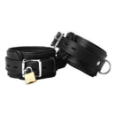 Strict Leather Premium Locking Wrist Cuffs featuring a secure locking buckle and durable leather construction.