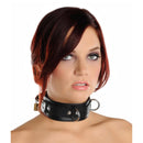 Strict Leather Deluxe Locking Collar on a model, showcasing its sleek design and secure locking mechanism.
