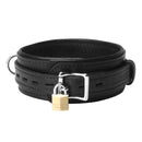 Strict Leather Premium Locking Collar featuring a durable leather design and secure locking buckle.