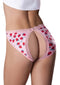 Split Back Strawberry Print Crotchless Panties with Lace Trim - Sweet Treats by Magic Silk