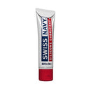 Swiss Navy Silicone Based Premium Lubricant 10 ml tube showcasing packaging and branding.