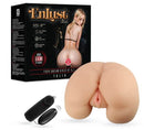 EnLust Talia Vibrating Masturbator Pussy & Ass Vanilla with remote control and packaging.