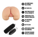 EnLust Talia Vibrating Masturbator Pussy & Ass Vanilla features dual openings, vibrating bullet, and easy-to-clean design.