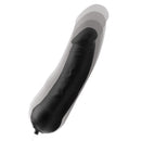 Tom of Finland Toms Inflatable Silicone Dildo inflated and deflated, showcasing its textured design and hand bulb feature.