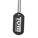 Tom of Finland Clear Realistic Cock Enhancer black dog tag pendant with ball chain