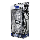Tom of Finland Clear Realistic Cock Enhancer packaging featuring the product and artistic design.