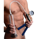 Tom of Finland Heavy Duty Cock Pump with pressure gauge and squeeze-grip handles for optimal performance.