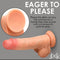 JOCK Real Skin 8” Dual Density Silicone Dildo with Balls – Realistic Feel & Strong Suction Base