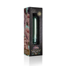 Touch of Velvet Peacock Petals Bullet Vibrator in elegant floral packaging, 3.54-inch with 10 functions for precision stimulation.