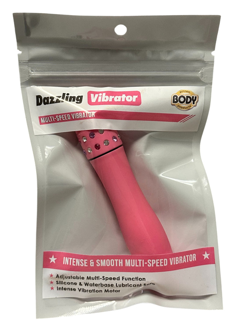 Multi Speed Dazzling Vibrator in packaging, featuring adjustable speeds and a smooth design for enhanced pleasure.