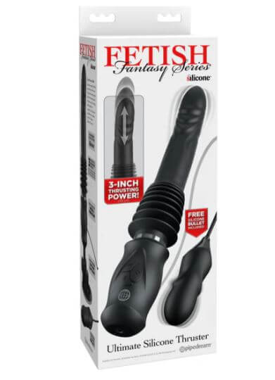 Fetish Fantasy Ultimate Silicone Thruster in box with 3-inch thrusting power text