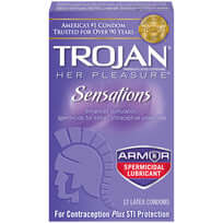 TROJAN HER PLEASURE SENSATIONS ARMOR SPERMICIDAL 12PK-0