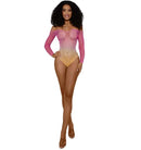 Dreamgirl Staple Off Shoulder Bodystocking Tropical Peach OS showcasing vibrant ombré styling and off-shoulder design.