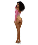 Dreamgirl Staple Off Shoulder Bodystocking Tropical Peach OS showcasing vibrant ombré styling and flattering fit.