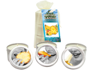 Earthly Body Tropical Trio Massage Oil Candle Set 2 Oz featuring three tropical scents in decorative tins.