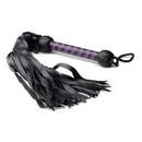 Strict Leather Premium Deerskin Flogger Purple with soft deerskin tails and a braided handle.