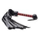 Strict Leather Premium Deerskin Flogger Red with supple deerskin tails and a red braided handle.