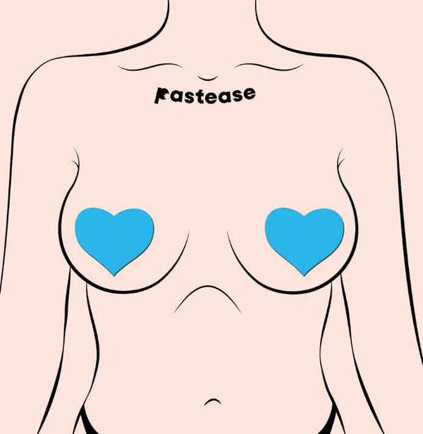 PASTEASE HEARTS GLOW IN THE DARK NEON TURQUOISE-1