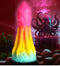 Fantasy rainbow squid-shaped silicone dildo with suction cup base, inspired by Kraken lore, set against a mystical Kraken-themed background.