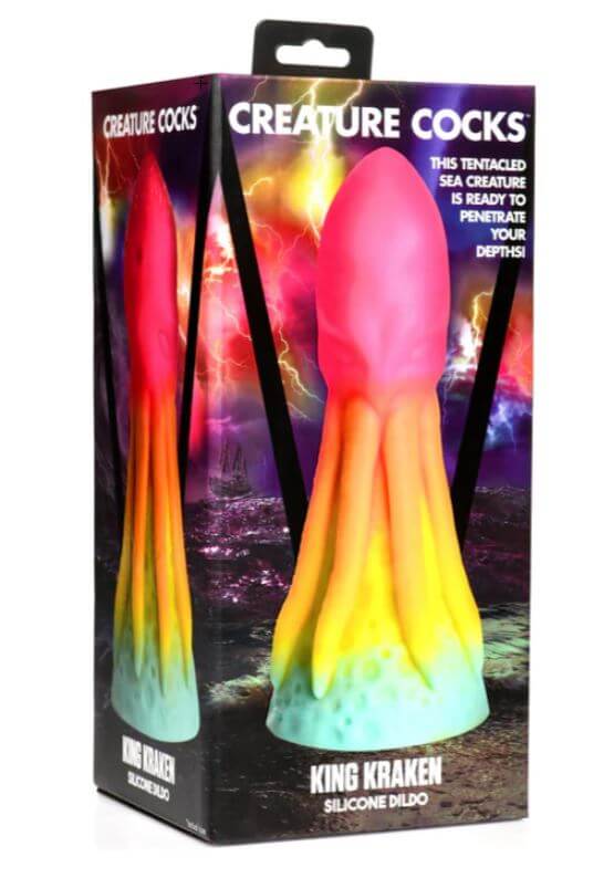 Creature Cocks King Kraken Fantasy Silicone Dildo in colorful packaging ready for mythical adventures.