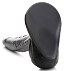 The Gargoyle Rock Hard Silicone Dildo Silver with textured ridges and flanged base for enhanced stability.
