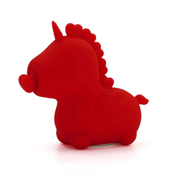 Red Unihorn Cupid Heart-Nosed Vibrator with 20 vibration patterns and dual motor for powerful pleasure.