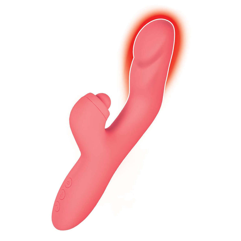 Goddess Heat-Up Tapping Massager Coral - Luxurious Dual Stimulator with Vibrating and Tapping Functions by Nasstoys