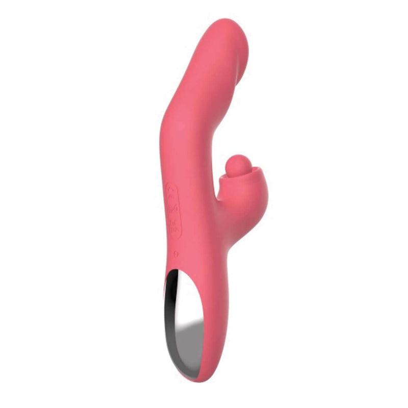 Goddess Heat-Up Tapping Massager Coral by Nasstoys - Dual Stimulator with Vibrating & Tapping Functions in Rabbit Style