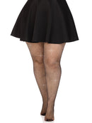 Leg Avenue Colby Rhinestone Fishnet Tights 1X/2X Black featuring a curvy fit and sparkling rhinestones.