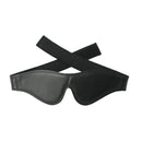 Strict Leather Velcro Blindfold in black leather with adjustable Velcro closure for comfortable sensory play.
