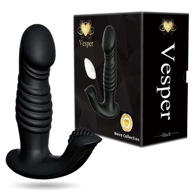 Vesper Multi-Function Vibe in Black, with ergonomic design and remote control, ideal for personalized pleasure experiences.