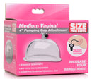 Size Matters Pussy Pump Accessory Clear - 4 inch vaginal pumping cup attachment with powerful suction.