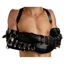 Strict Leather Deluxe Arm Binder Restraint showcasing durable leather and stainless steel hardware for bondage.