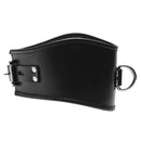 Padded Leather Locking Posture Collar Black featuring thick leather padding and a sturdy locking design.