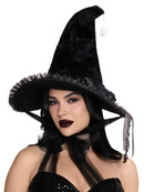 Leg Avenue Dark Lolita Velvet Witch Hat Black