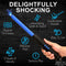 Zeus Shock Rod E-Stim Zapping Wand with blue rod, ribbed handle, and features text for intense sensory play and pinpoint stimulation.