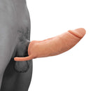 Nasstoys Great Extender 2-In-1 8” White Extender & Masturbator in use for enhanced intimate pleasure and satisfaction.
