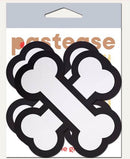 White Crossbone Breast Pasties by Pastease packaged and ready for bold and rebellious fashion statements.