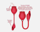 WILD ROSE & BULLET RECHARGEABLE SILICONE SUCTION VIBRATOR-1