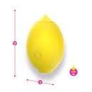 Dreamii Lemon Bliss Suction Clitoral Vibrator in bright yellow, measuring 3.08 in height and 1.64 in width.