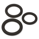 Pro Sensual Premium Silicone Dong Tan 9 inches & 3 Rings, featuring three black silicone rings for versatile use.