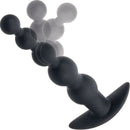 Rechargeable X-5 Silicone Power Beads 7.25 inch Black showcasing graduated beads and a flexible design.