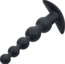 Rechargeable X-5 Silicone Power Beads 7.25 inch Black for customizable anal stimulation and multi-speed vibrations.