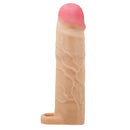 Pretty Love Gerd Extended Penis Sleeve Light shown from the side, featuring realistic texture and skin-toned finish.