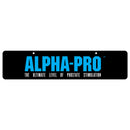 Alpha-Pro Black Cardstock Planogram Display Sign showcasing ultimate prostate stimulation messaging