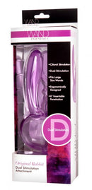 Original Rabbit Dual Stimulation Wand Attachment in purple packaging for wand massagers.