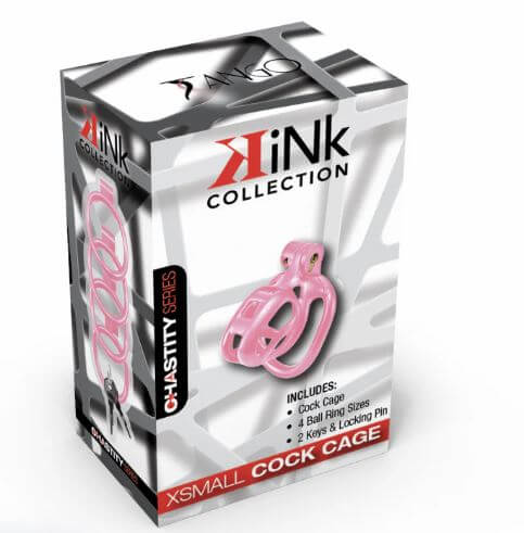 KINK CHASTITY SERIES LOCKING COCK CAGE XS PINK-1