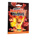 XXXTra Naughty Nights Erotic Dare Dice packaging showing playful design for couples' fun and excitement.