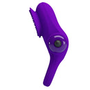 Pretty Love Vibrating Cock Ring II Purple with removable bullet and clitoral point for enhanced couple's pleasure.